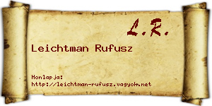 Leichtman Rufusz névjegykártya